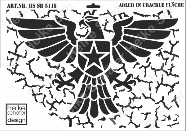 Schablone-Stencil A3 260-5115 Adler in Crackle Fläche